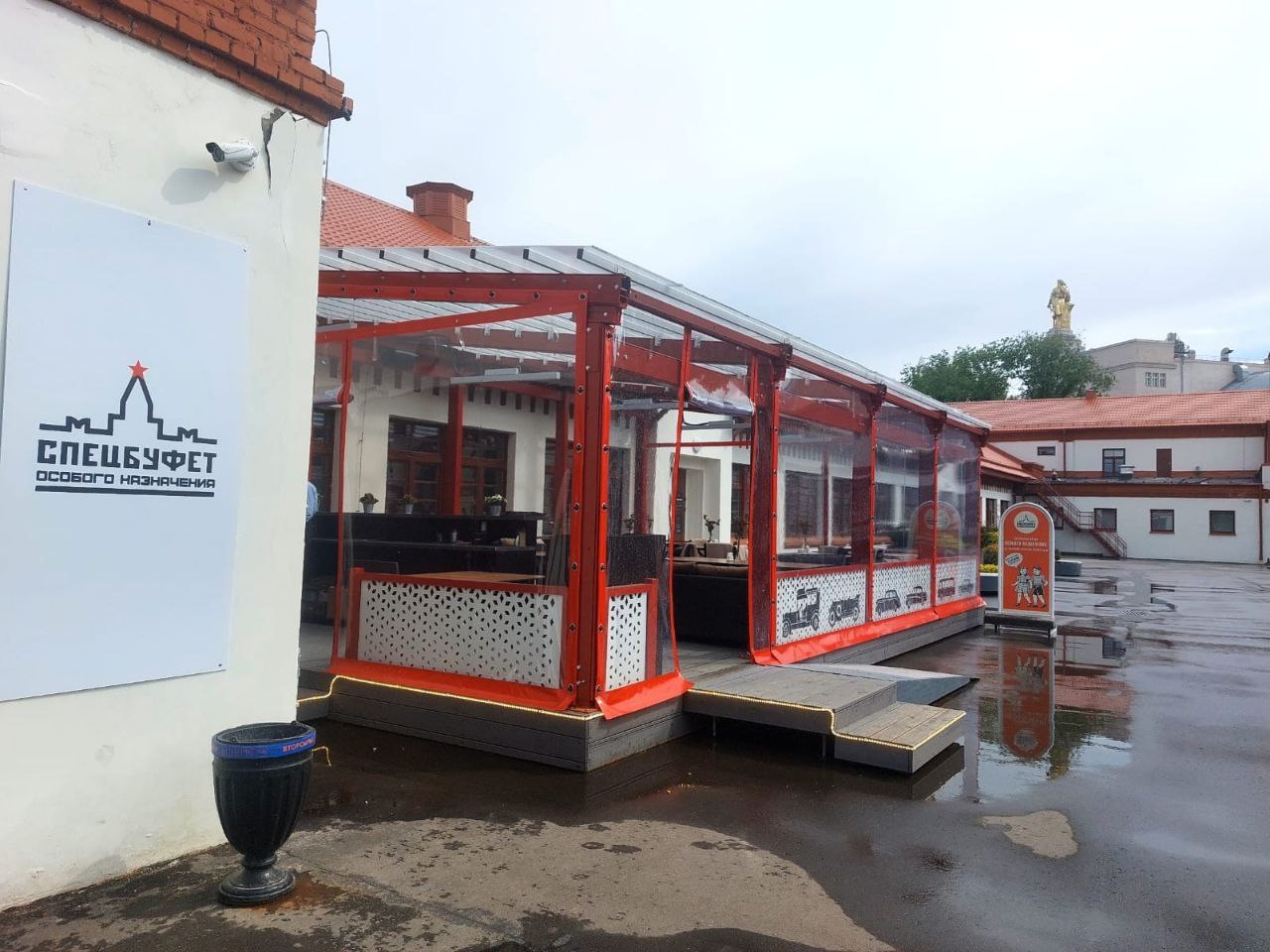 ПВХ шторы для летней террасы кафе в Жуковке